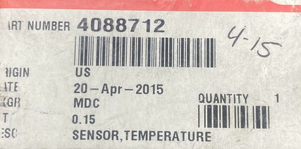 4088712 Genuine Cummins EGR Temperature Sensor OEM - New