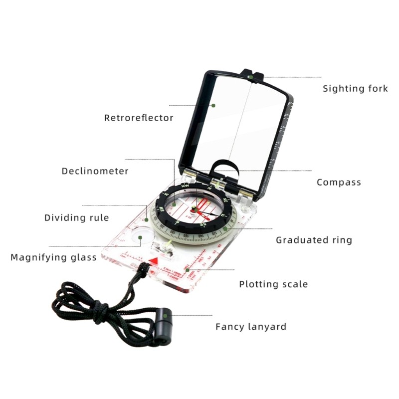 Sighting Mirror Compasses Orienteering Map Compasses for Map Reading