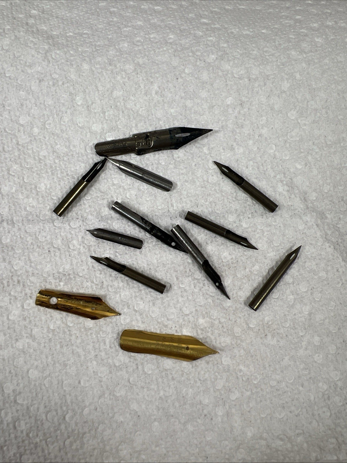 Vintage 12 Calligraphy Fountain Pen Nibs Whitman Falcon Morriset Hunt Esterbrook