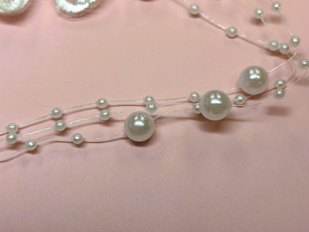 Pearl Chain Yarn Butterfly Necklace