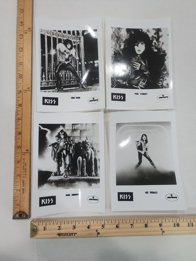 Vintage Mercury KISS Rock Band 5x7 Photo Set Gene Simmons, Paul, Ace, Eric Carr