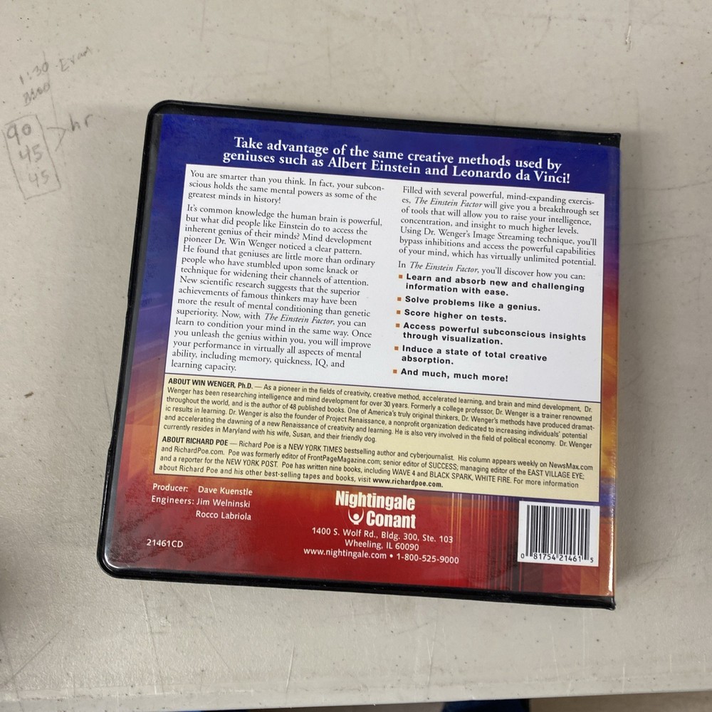 Nightingale Conant Einstein Factor CD Set Win Wenger Richard Poe Intelligence