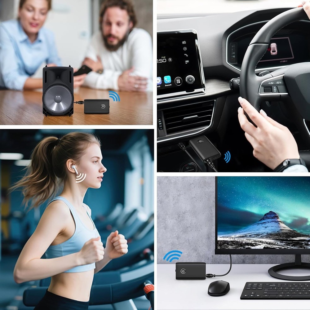 Transmisor Receptor Bluetooth 2 en 1, Llamada Manos Libres Aux