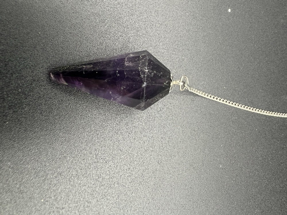 Amethyst Crystal Pendulum Faceted Point Healing Divination Dowsing Tool