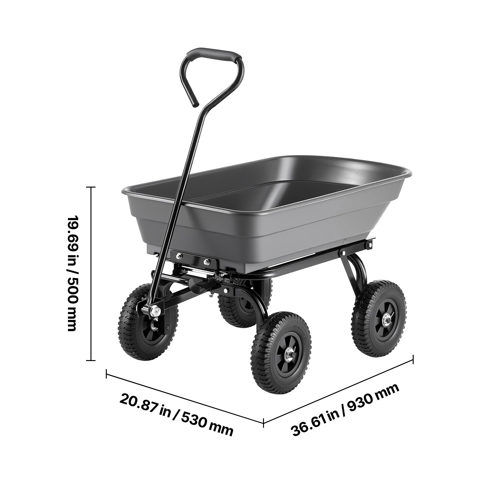 Uimoso 400lbs Garden Dump Cart with 90° Quick-Dump Design