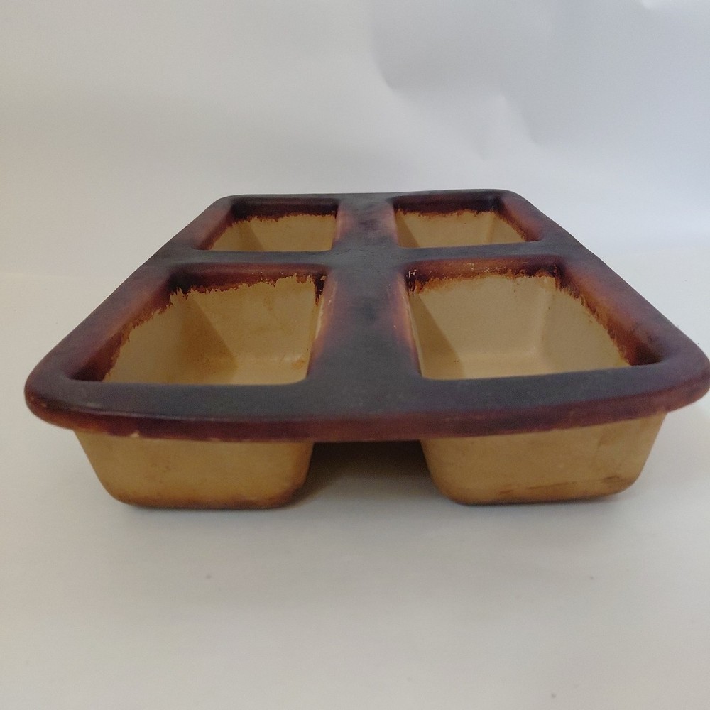 Pampered Chef Stoneware Mini 4 Four Loaf Pan (904) Bread Baking Meatloaf