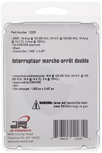 12235 Black Double SPST On-Off Switch with Bezel