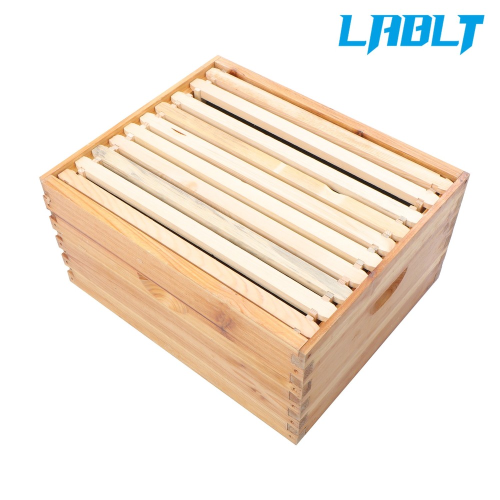 LABLT 4 Layer 10 Frame Bee Hive Box Include Frames and Beeswax Coated Foundation