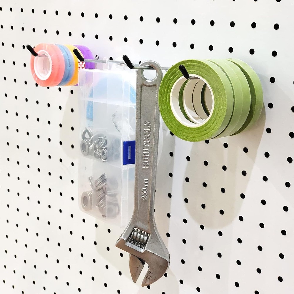 Durable 4-Inch Pegboard Hooks Set with Rubber Caps – 25 Pack for Tool Storage