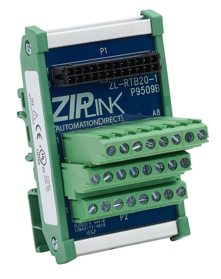 ZIP Link ZL-RTB20-1 reduced-width feedthrough module, 24-pole Automation Direct