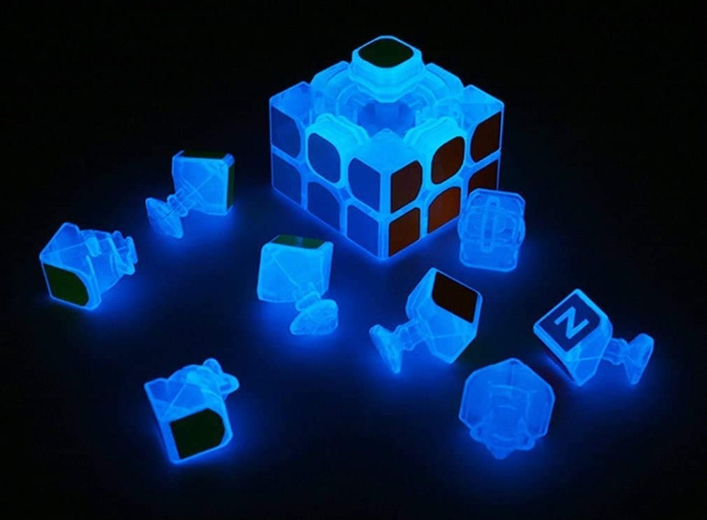 3x3 Blue Fluorescent Speed Cube Glow in Dark Magic 3x3,