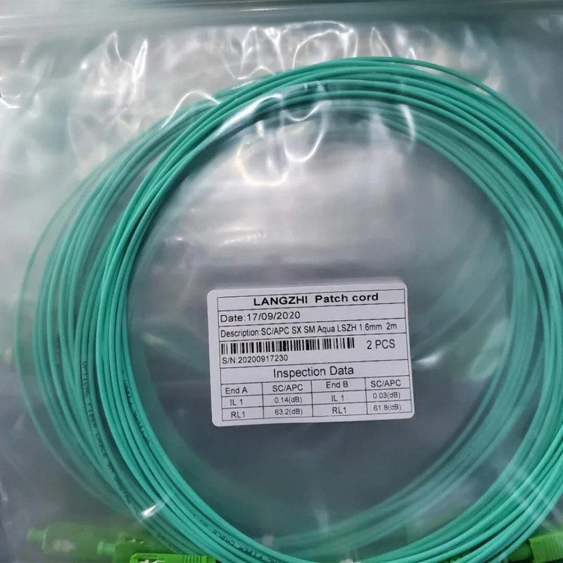 SC/APC to SC/APC OS2 Patch Cord | 1.6mm LSZH Jacket