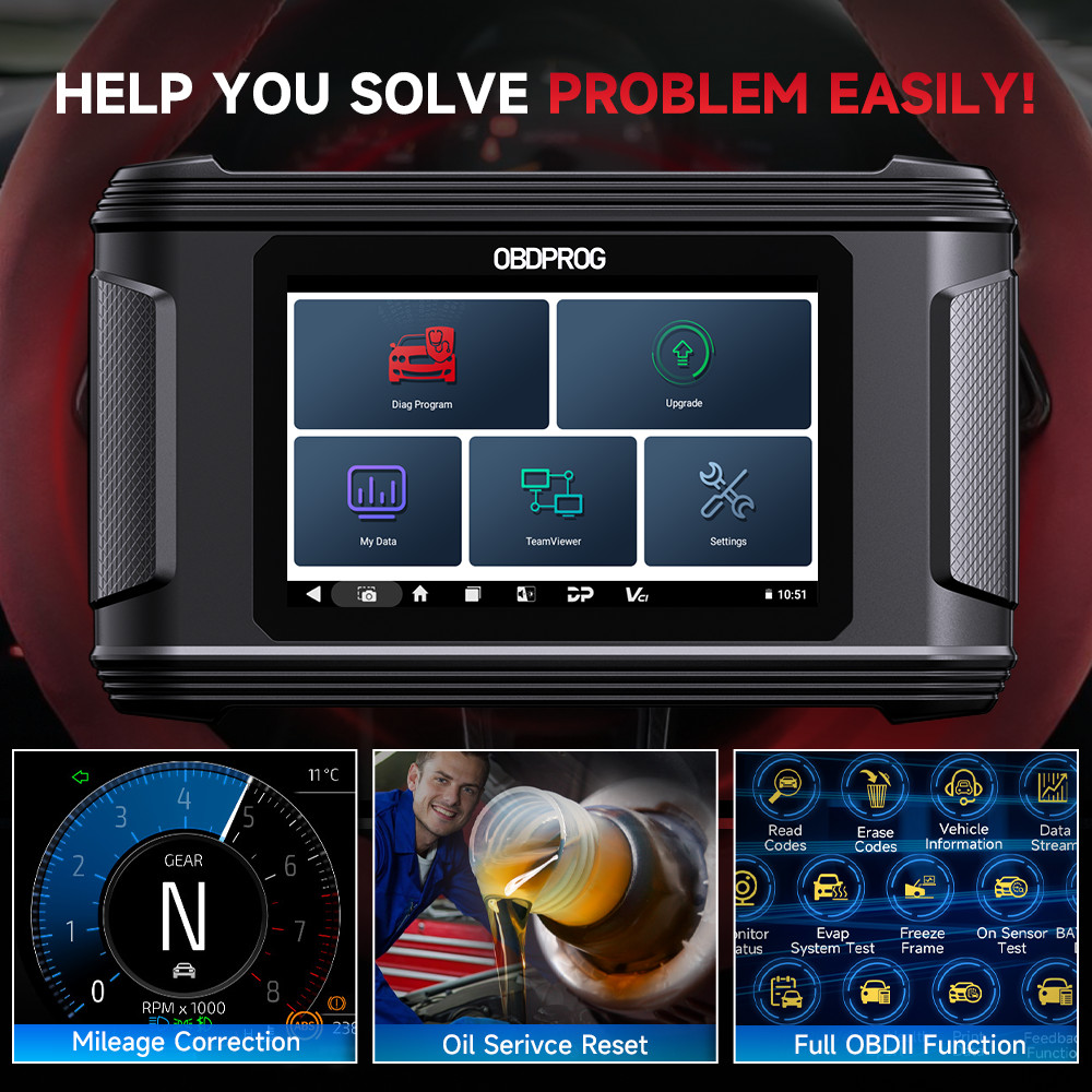 OBDPROG M500 Code Reader Mileage Odometer Correction Diagnostic Tool Oil Reset