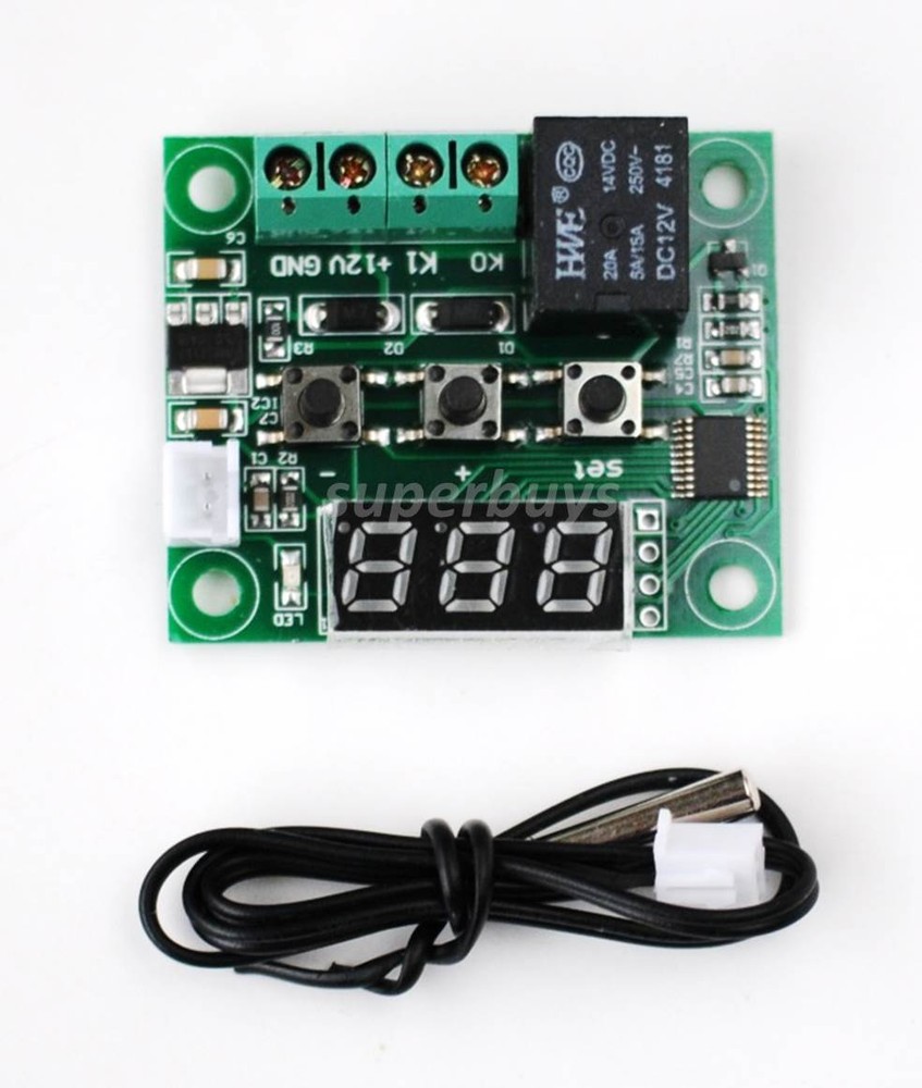 Temperature Control Switch DC12V Indicator Regulator Thermostat Thermometer Temp