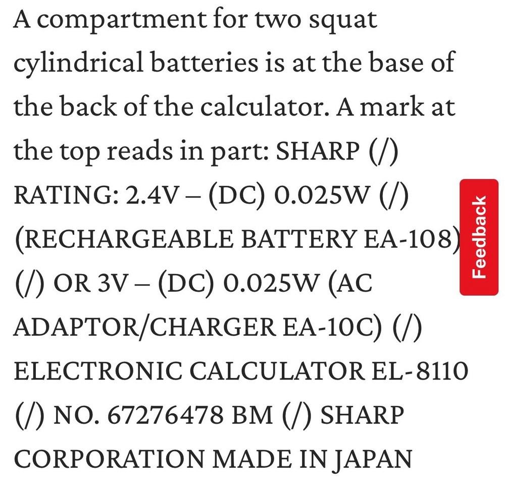 Sharp Compet Elsi Mate EL-8110 Gold Electronic Calculator Japan Smithsonian READ