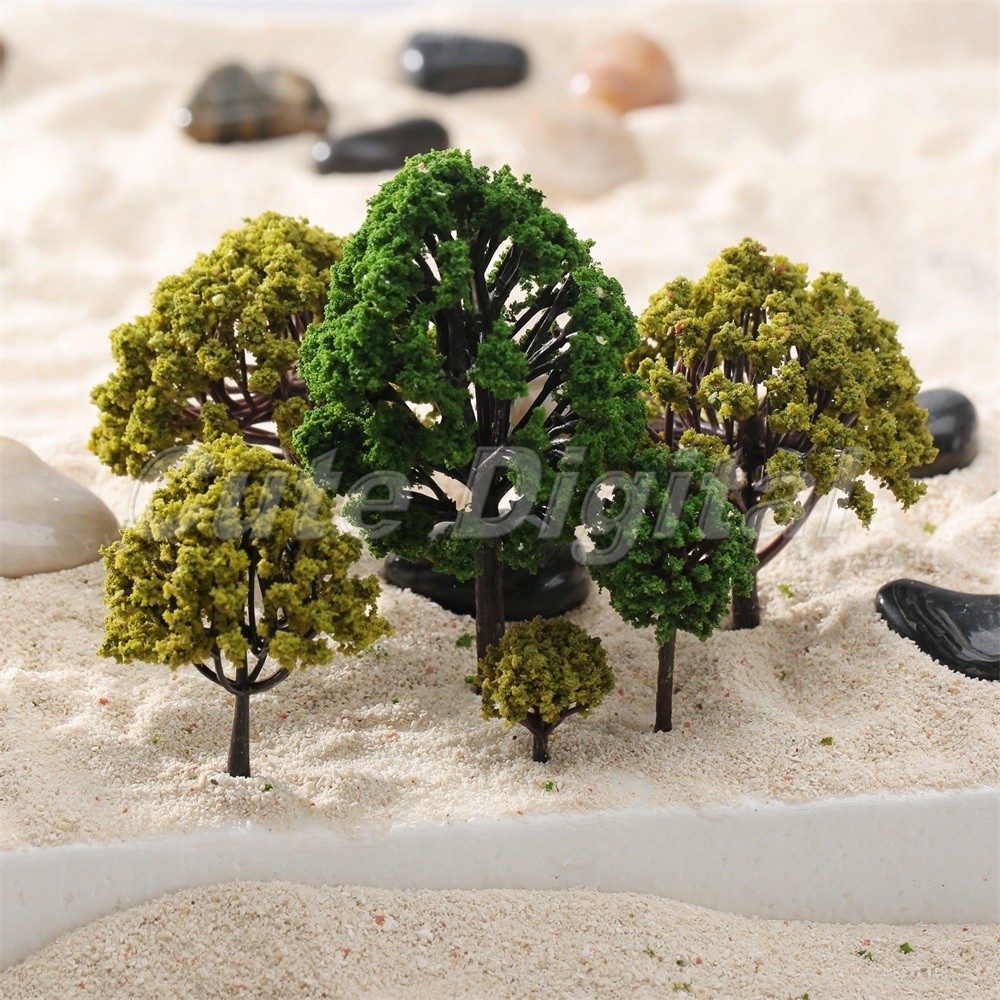 40pcs Mixed Scale Model Trees Train Railway Architecture Diorama Scenery Layout