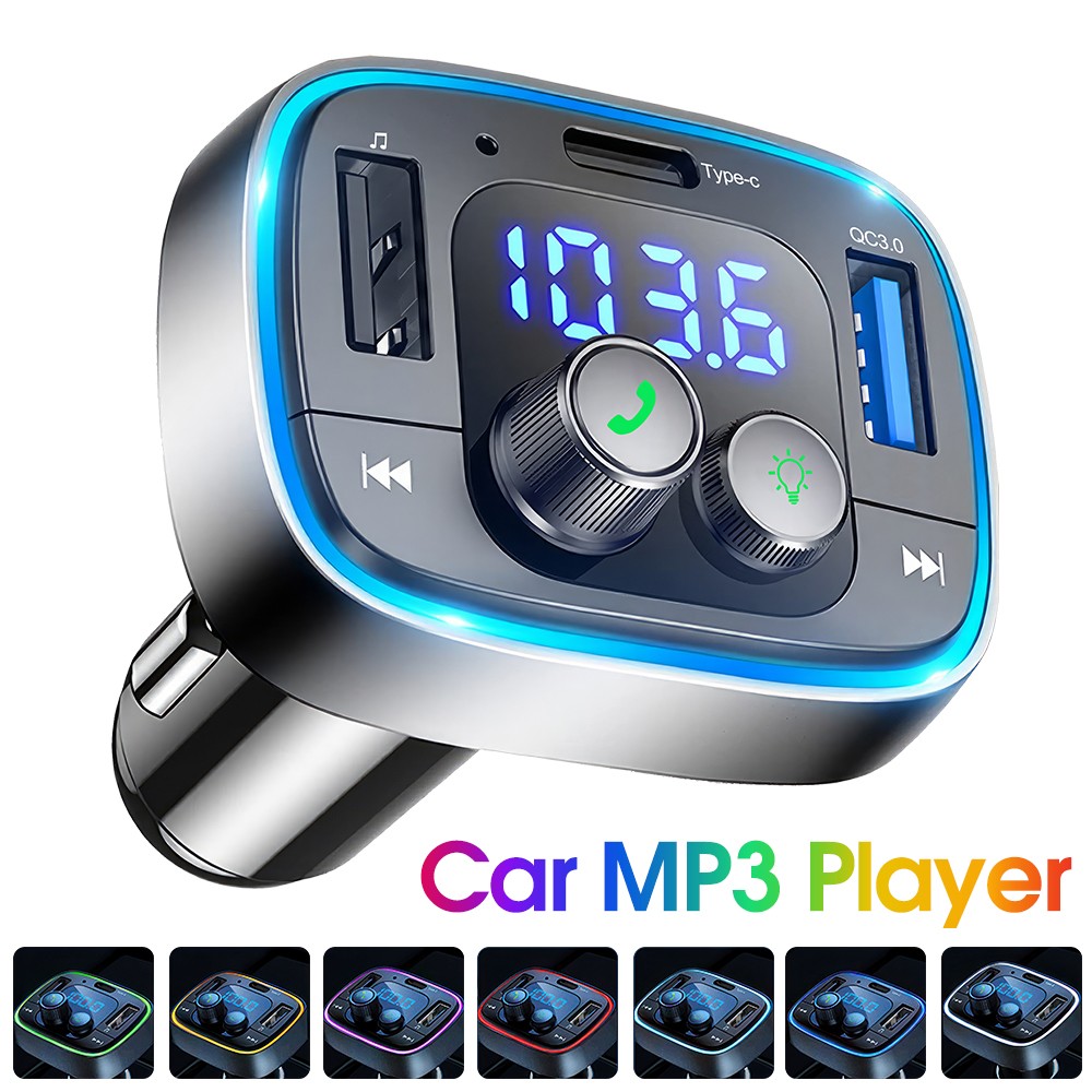 FM Transmitter Bluetooth MP3 Adapter QC3.0 Charger Handsfree Wireless Car Kit US