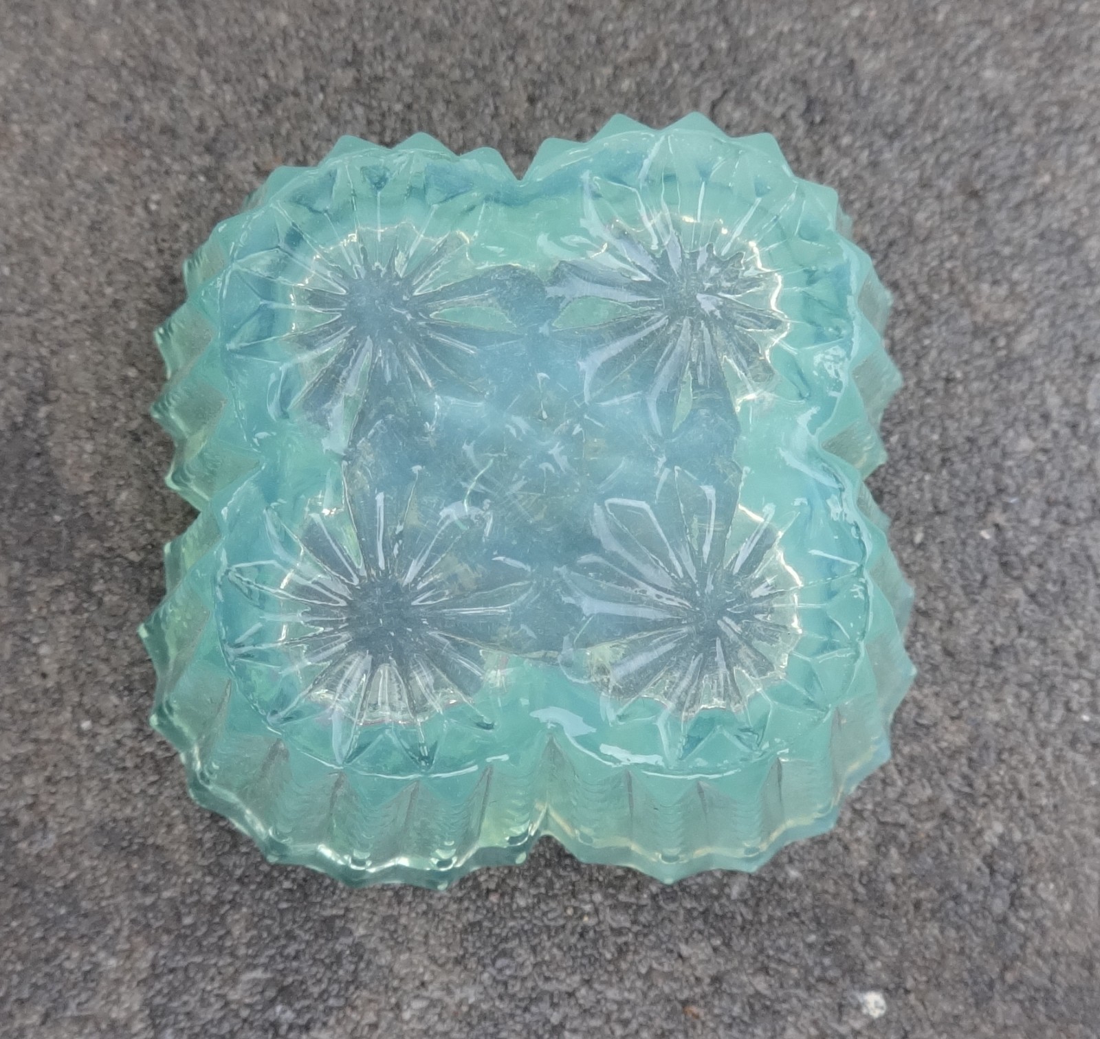 E. E. Ed Bowman Jadeite Jadite Jade Green Glass Open Salt Dip, Cellar, Dish!