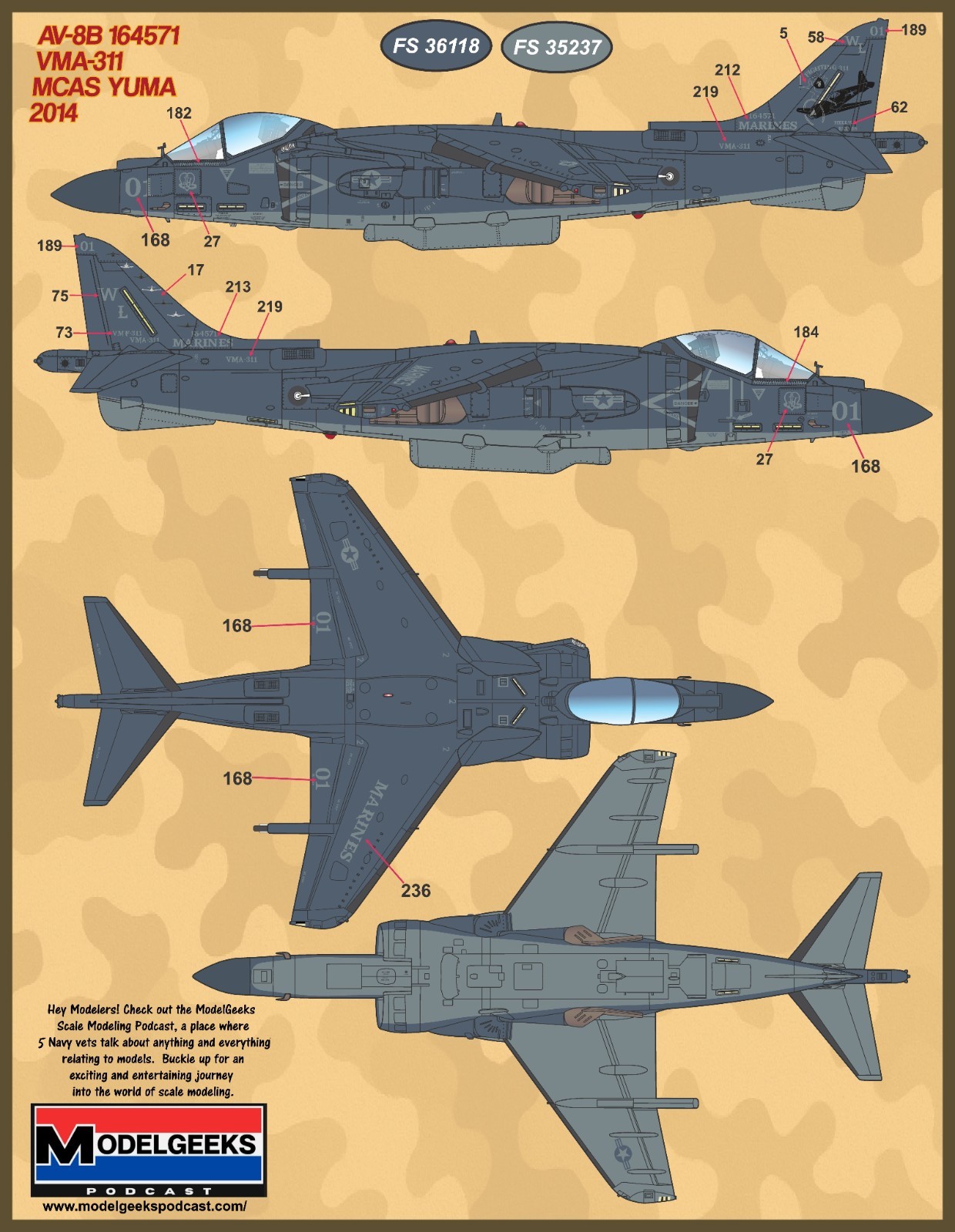 1/48 Furball AV-8B Harrier USMC Jump Jets Part II Decals