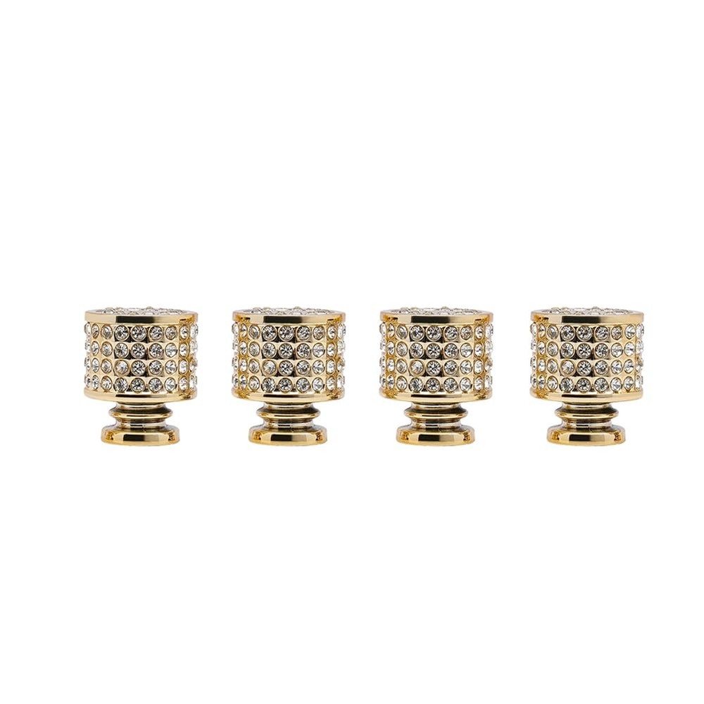 4 Pack Gold Cabinet Knobs Round Brhed Brass Kitchen Knobs Zinc Alloy Dresser