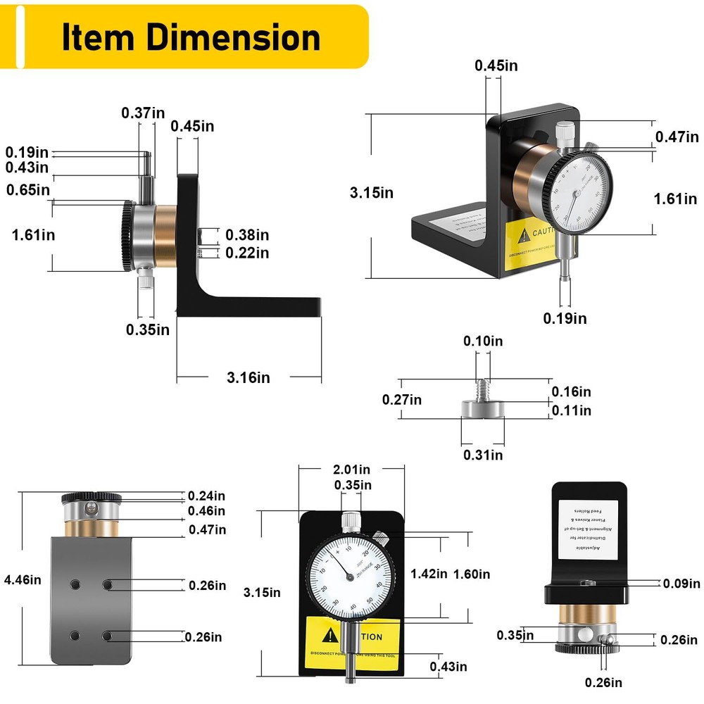 W1218A for Planers Dial Indicator 360 Degree Durable Powerful Magnetic Base