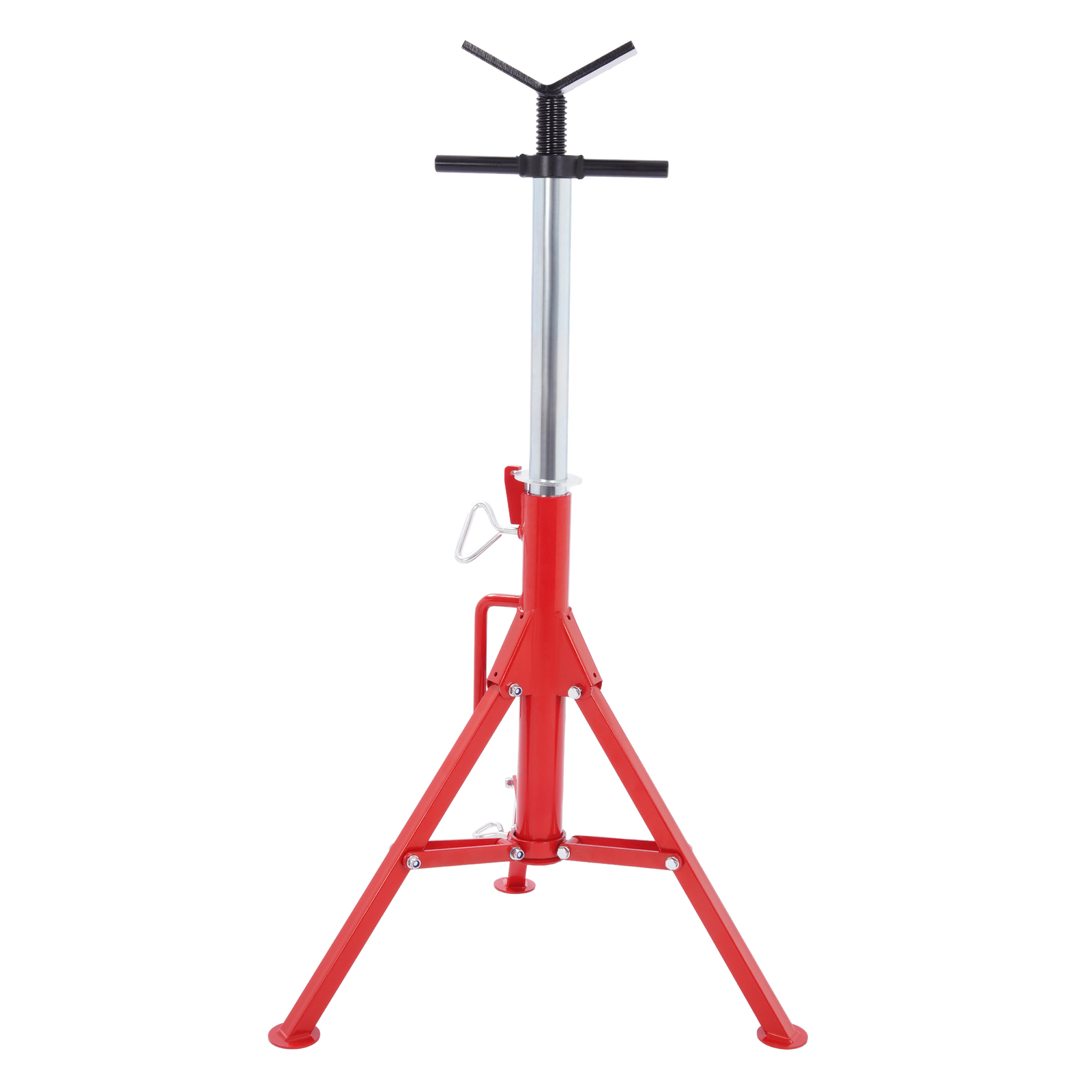 2500Lb Steel V-Head Pipe Stand Folding Tripod Pipe Jack Stand Height Pipe