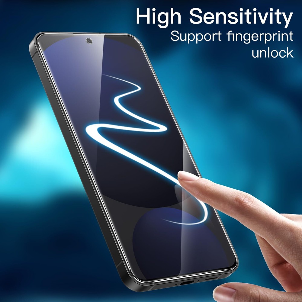 Screen Protector for Samsung Galaxy S24 FE, Fingerprint ID Compatible, 3-Pack