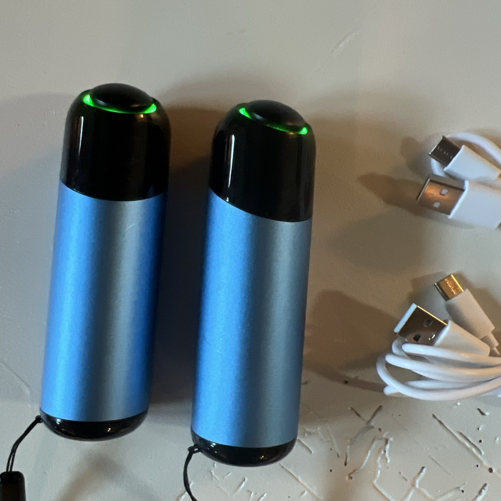 Blue USB Rechargeable Portable Hand Warmer for Camping Two