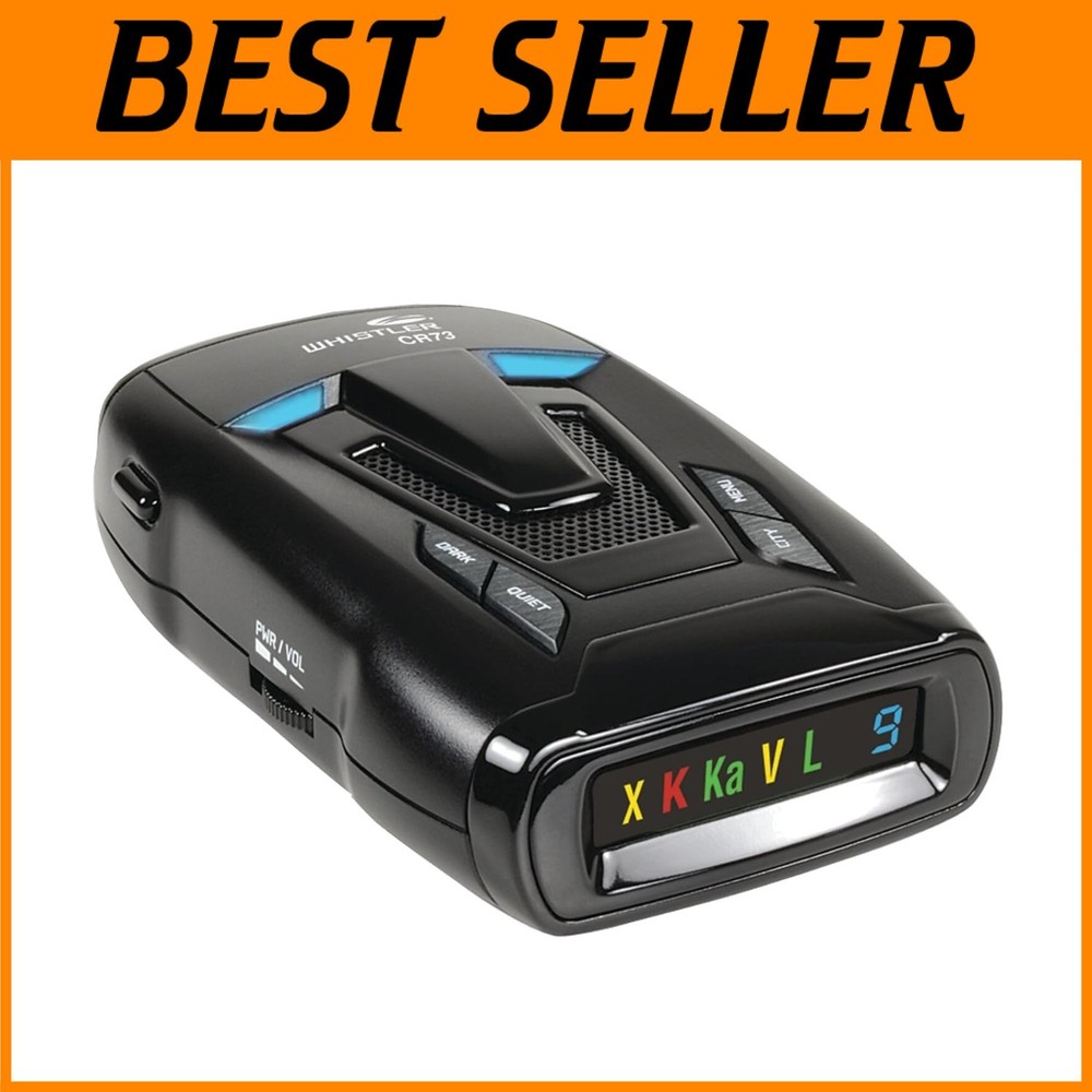 Black Laser Radar Detector: Icon Display, Bilingual Voice
