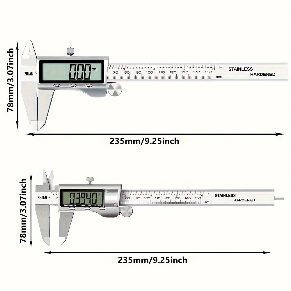 19A05 Electronic Digital Caliper, Precision Measuring Tool with Zero-Set