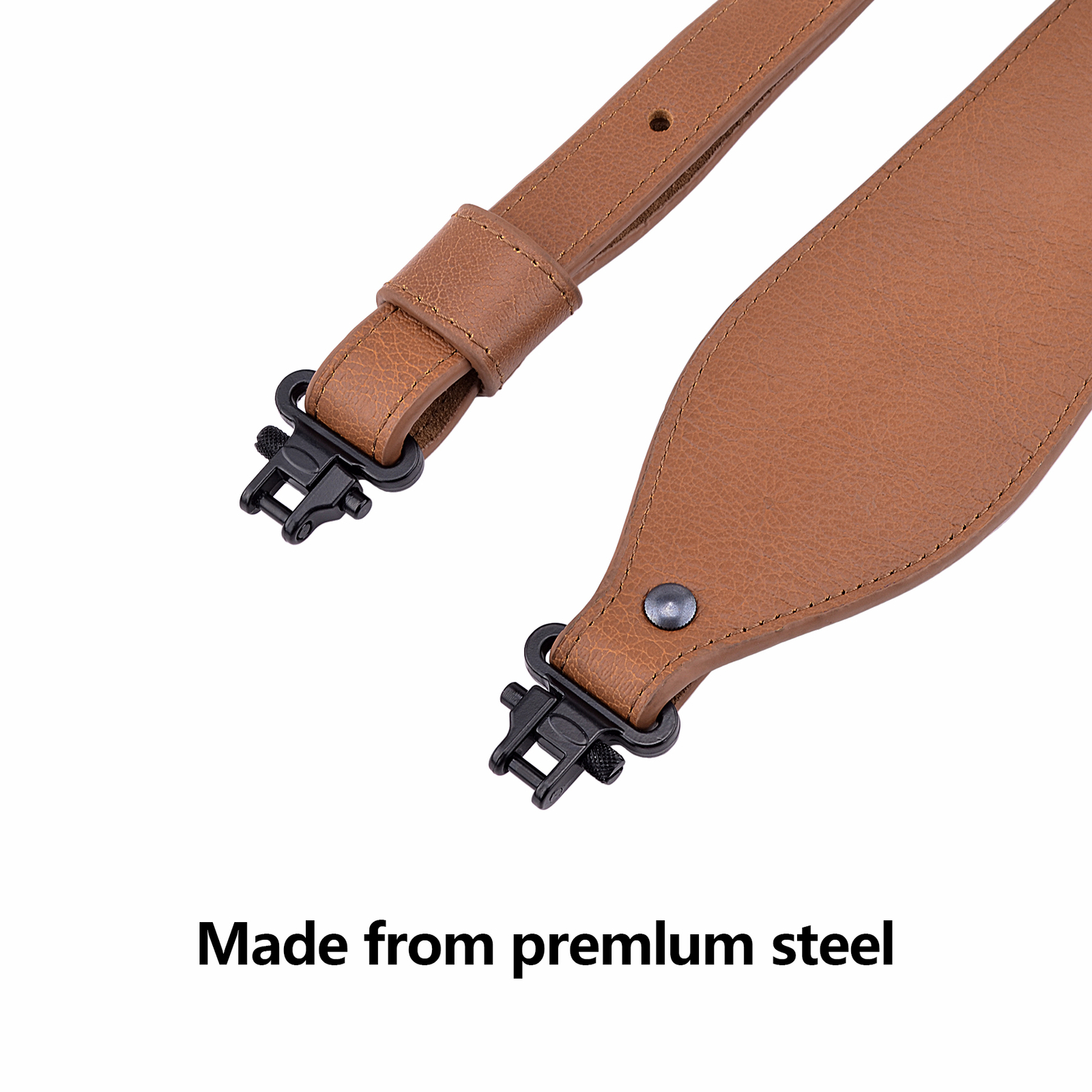 Rifle Sling Buffalo Hide Leather Sling with Swivels Hardware 1" Wide Padded