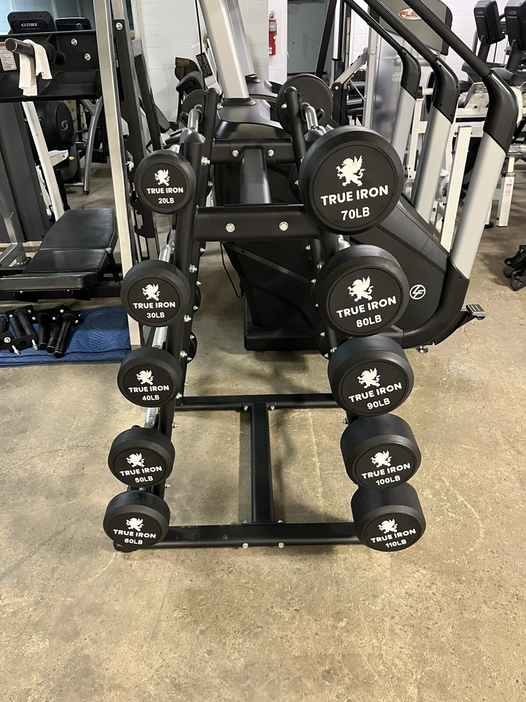 True Iron Ez Curl Fixed Barbell Sets With Rack!
