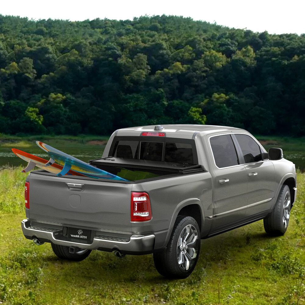 5FT Hard Tri-Fold Tonneau Cover Truck Bed For 2024 Toyota Tacoma Waterproof