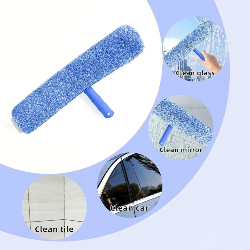 Window Cleaning Kit,Window Cleaning Squeegee kit with Bucket&Microfiber Scrub...