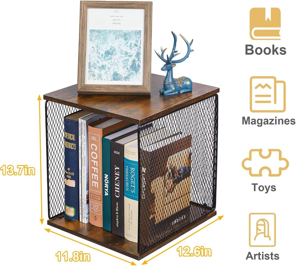 3 Cube Vinyl Record Storage DIY Stackable 120-150 Records 3 Cube, Black Brown