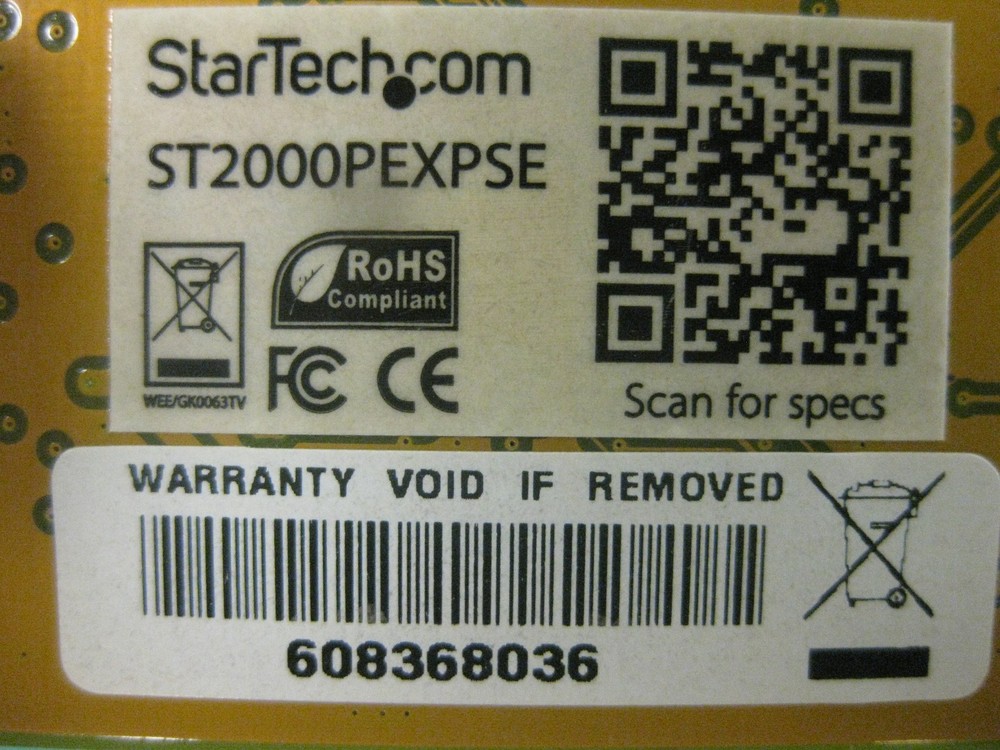 Startech Dual Port PCIE Gigabit Ethernet Network Adapter ST2000PEXPSE