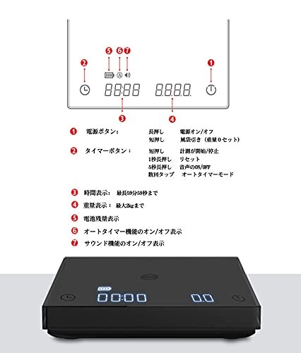 Black Mirror Basic 2 Coffee Scale Espresso/Pour Over with Auto Timer and Flow...