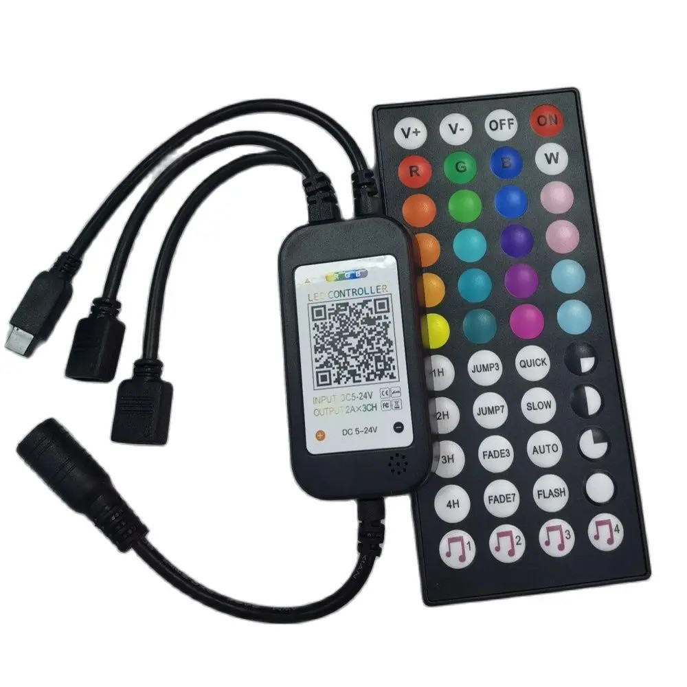 12V 24V RGB LED Controller 44key Music Bluetooth-Compatible Smart Control Double