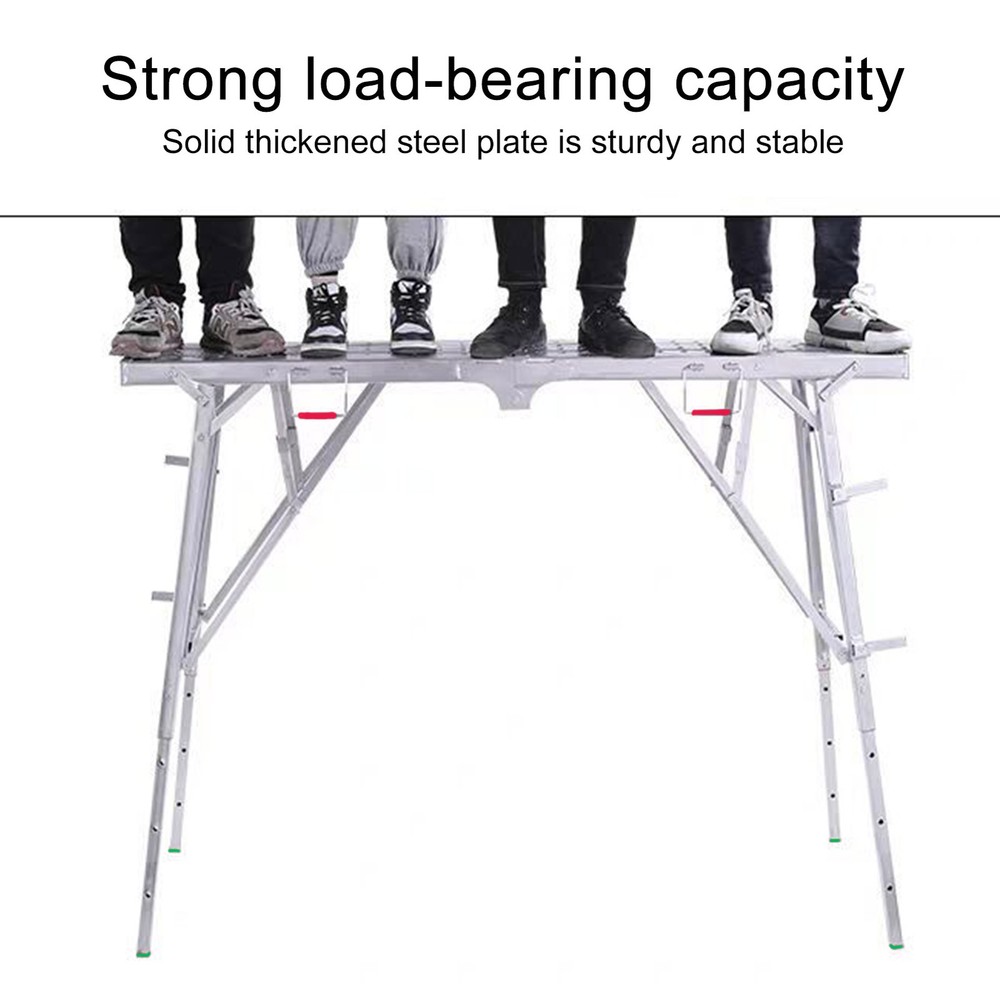 140 X 25cm Folding Scaffolding Platform Work Bench Scaffold Adjustable Height-