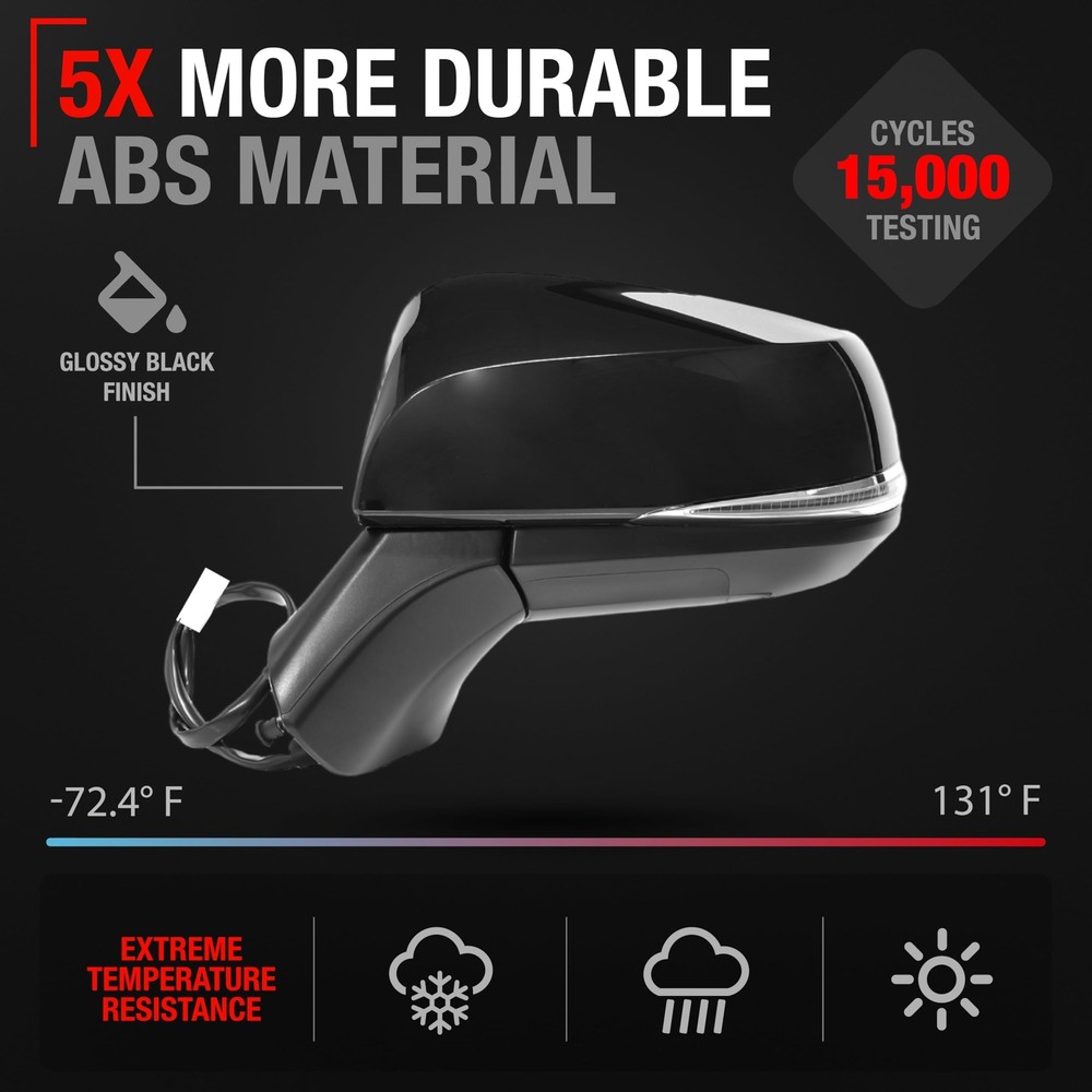 Toyota RAV4 Driver Side Mirror Replacement - Powered Adjustment, Manual Fold,...