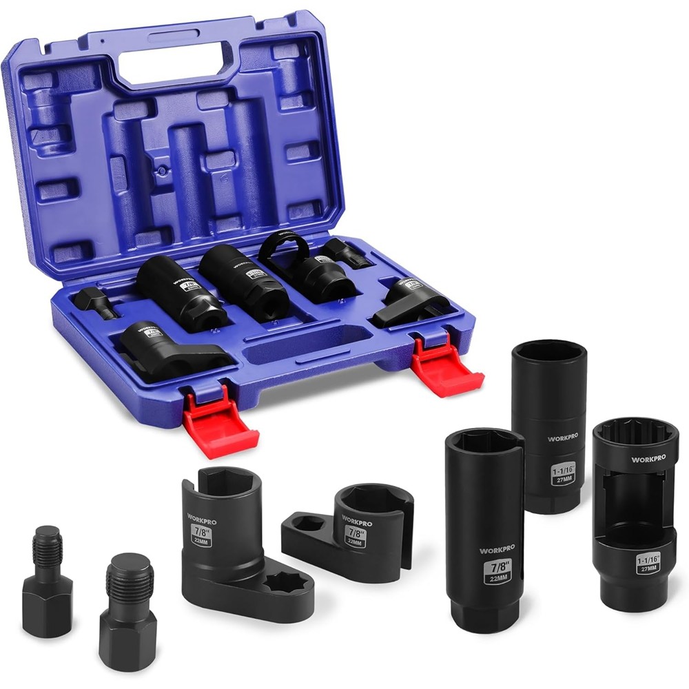 O2 Oxygen Sensor Socket Thread Chaser Set 7PCS O2 Sensor Wrench Removal Tool Kit