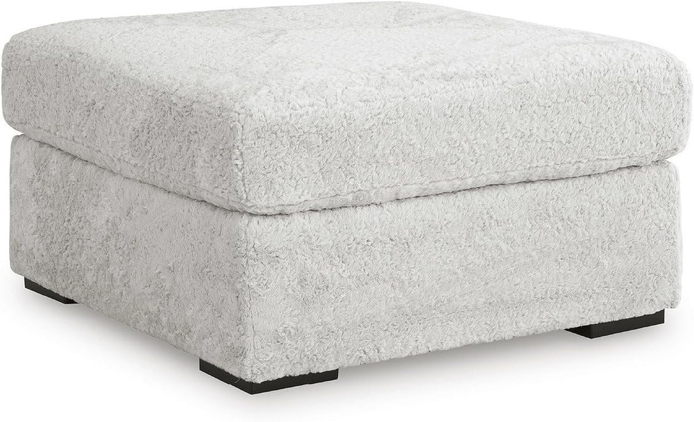 Cuddlesome White Oversized Square Accent Ottoman by