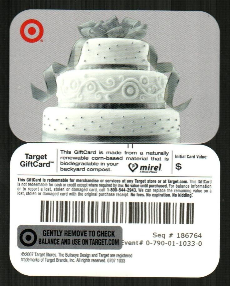 TARGET Wedding Cake ( 2007 ) Gift Card ( $0 )