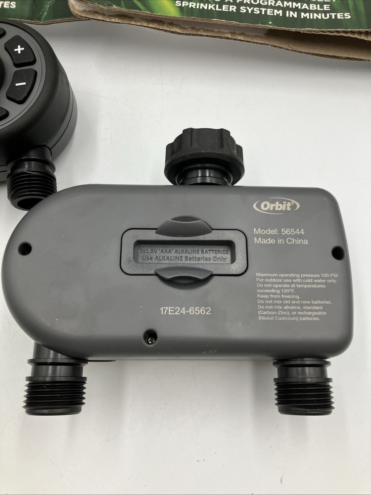 Orbit 1 Dial 2 Outlet Hose Faucet Timer Programmable 56544 open box PAIR