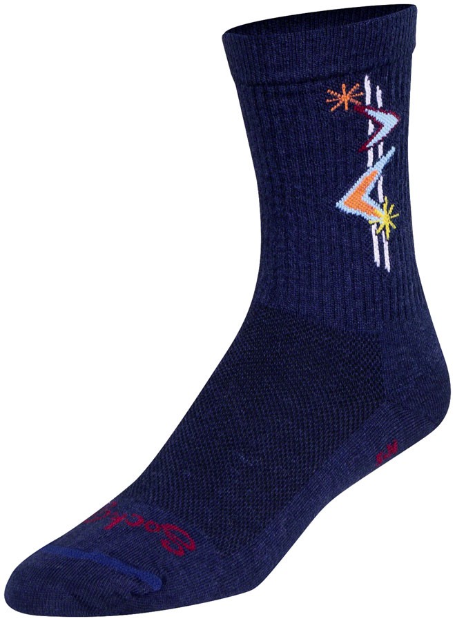 Sockguy Jetson Wool Crew 6" Socks, 5-9, Blue