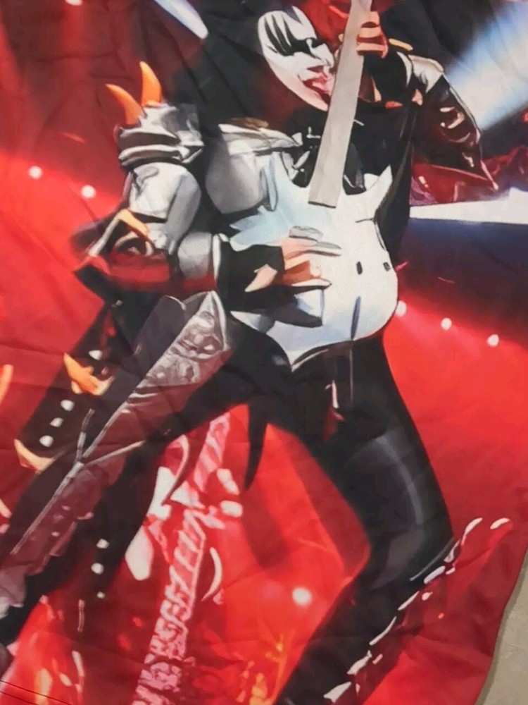 Gene Simmons KISS Graphic All Over T-Shirt Men's XXL Paul Stanley RED New