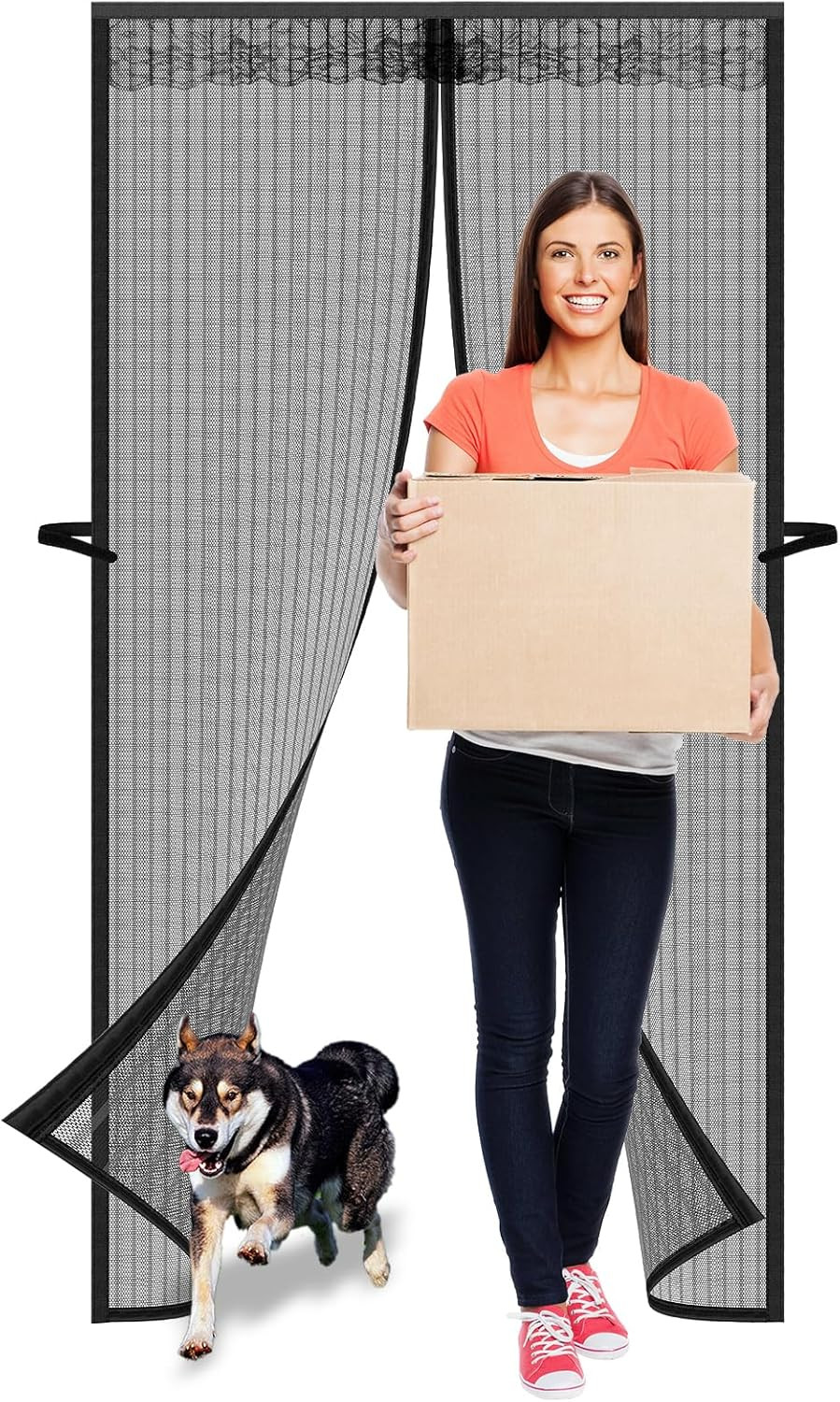Heavy Duty Magnetic Screen Door - Fits Door Size 38X82Inch, Self-Closing, Easy I