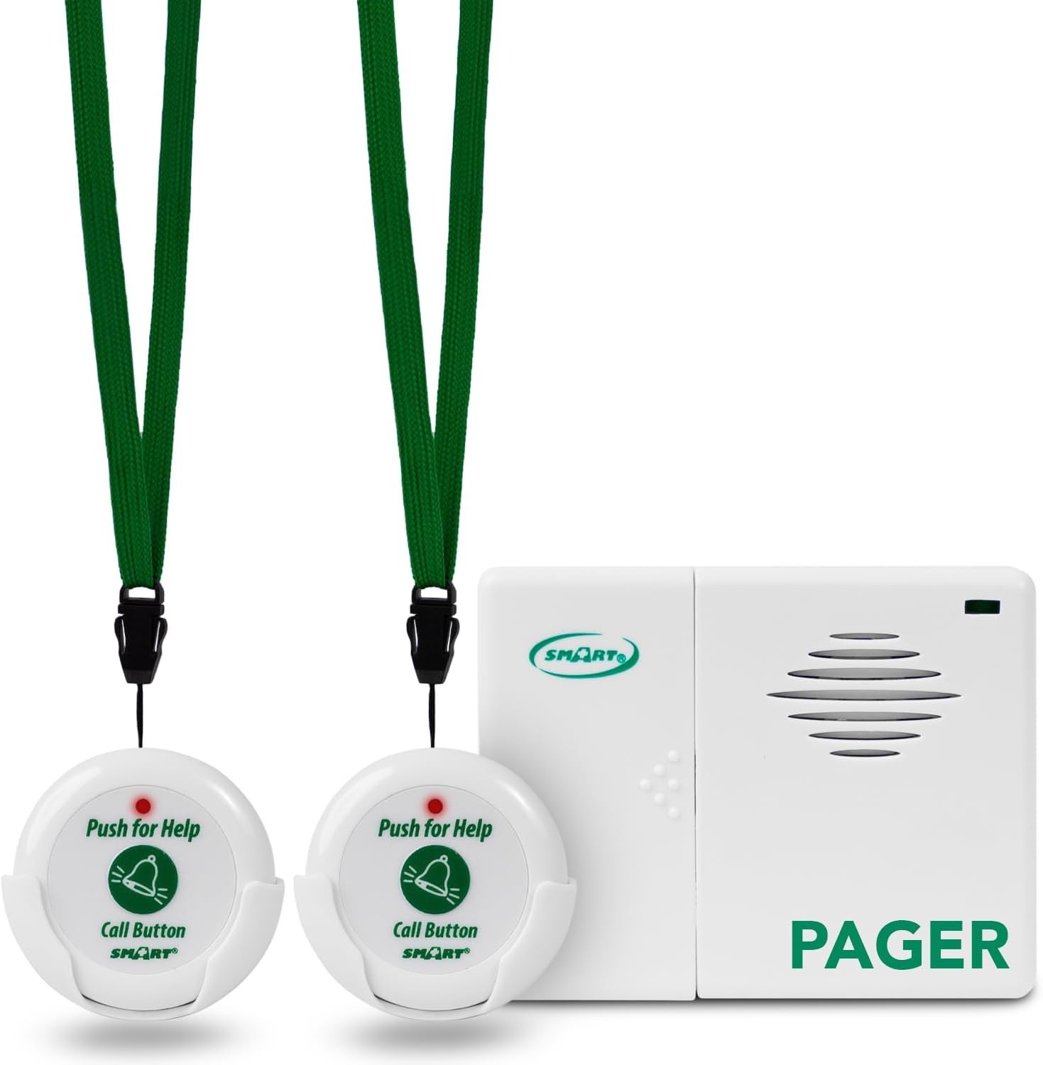 Wireless Caregiver Pager System with 2 Call Buttons for Elderly Assistance
