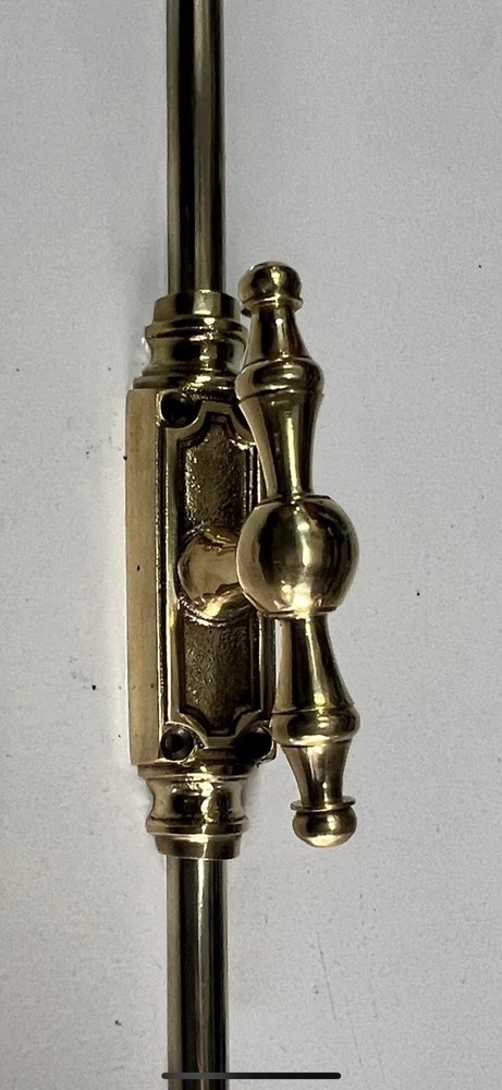 Solid Brass "T"‑Piece Cremone Set 110" (280cm) — Large Knob Version Cut‑to‑Size