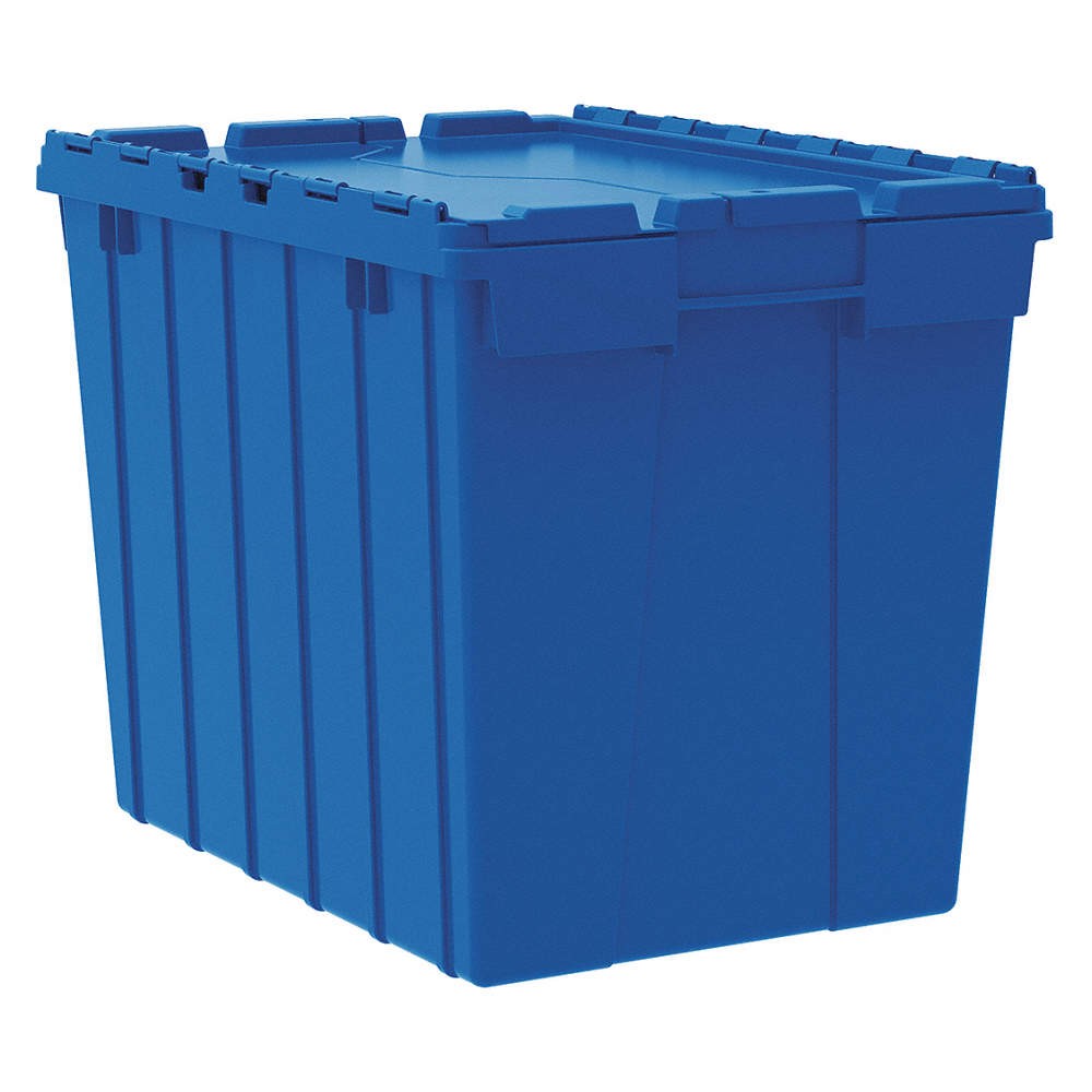 AKRO-MILS 39170BLUE Attached Lid Ctr,Blue,Solid,Ind Grd Poly PK 2